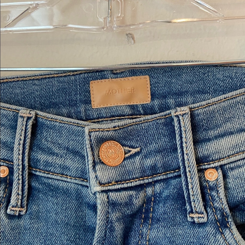 The Swooner Rascal Ankle MOTHER Jeans 26 Let’s Trip High Rise Slim Straight - Picture 4 of 7